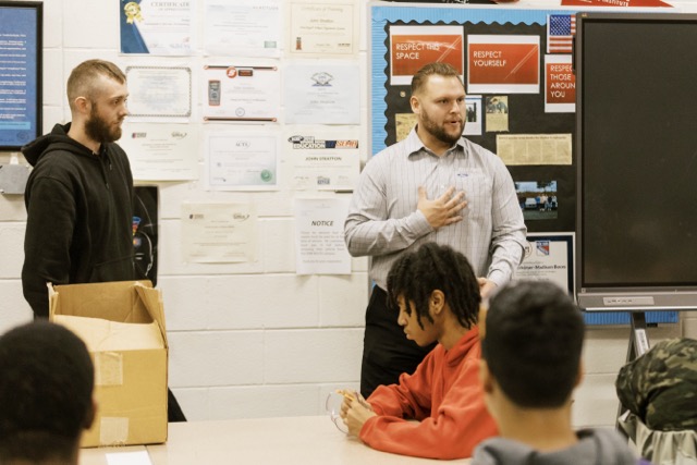 Tony Magee, Service Manager, and Austin Catlin, Technician visit BOCES