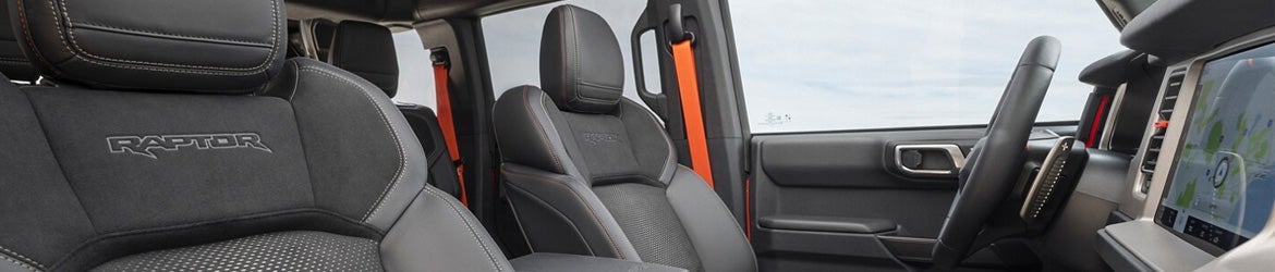 The interior seats of a 2024 Ford Bronco in Yorkville, NY